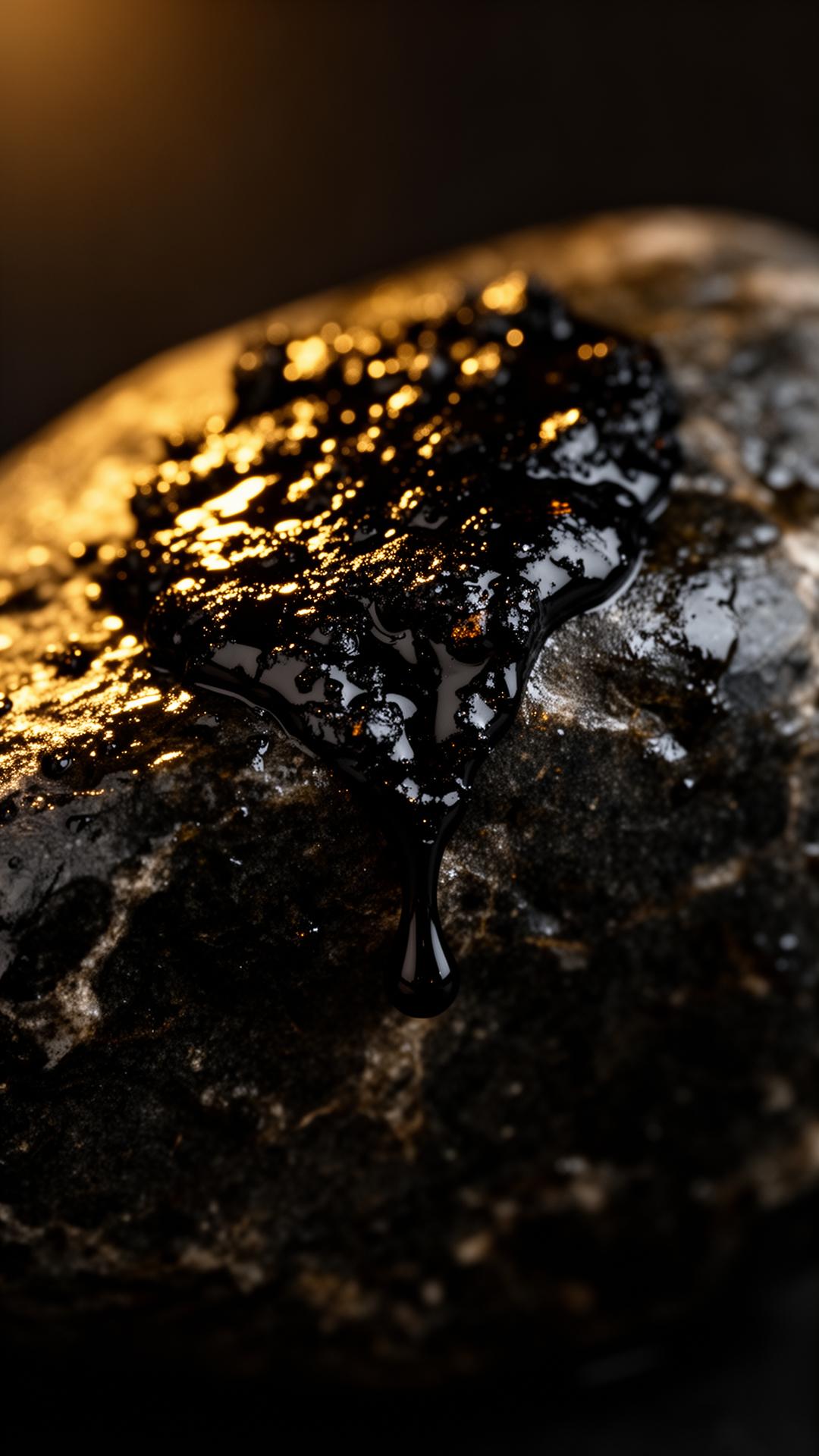 Shilajit on rock